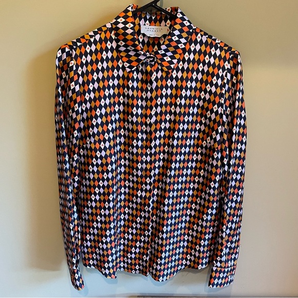 Gabriela Hearst Patterned Silk Blouse sz 40 - Picture 1 of 7